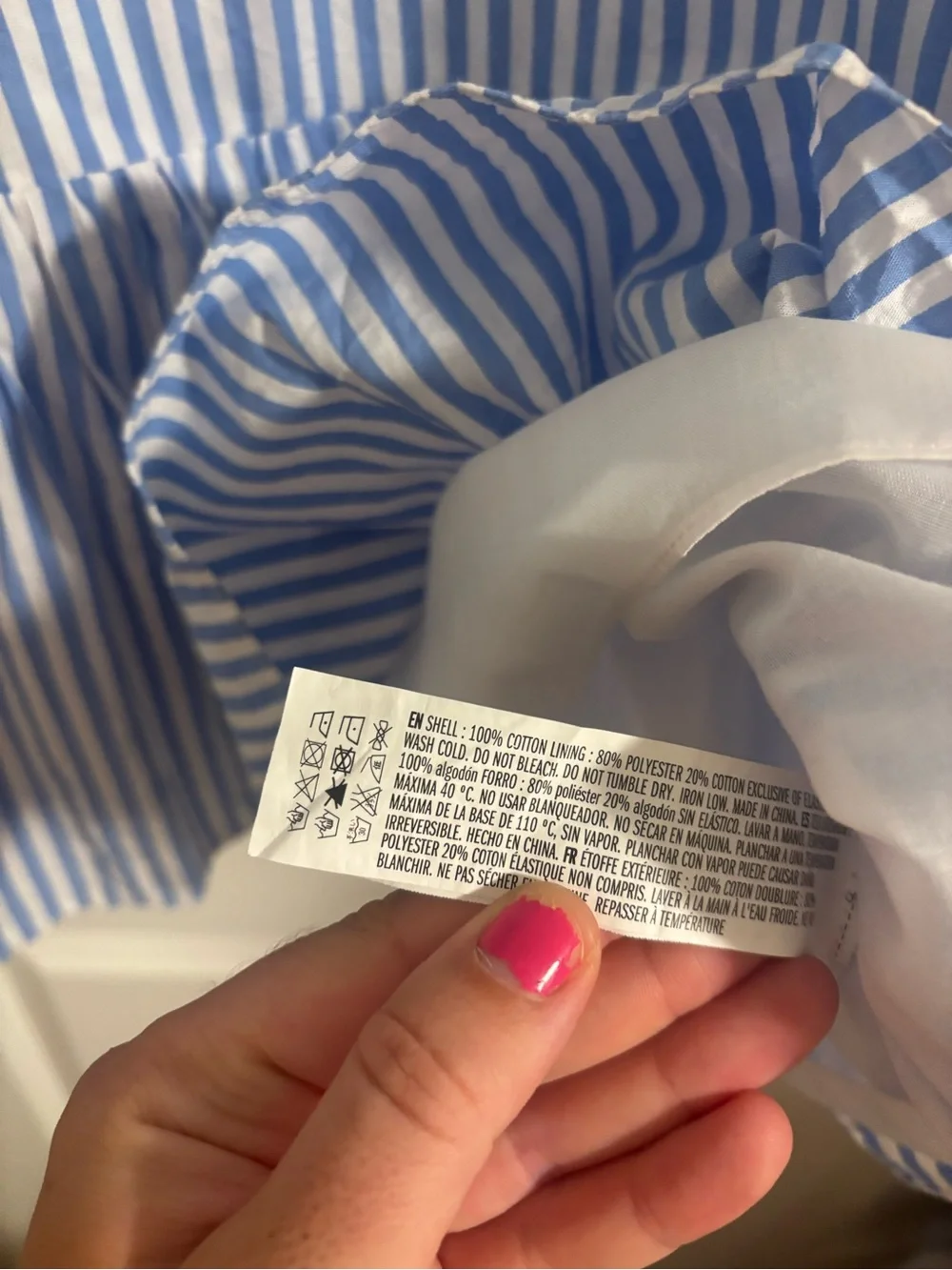 TUCKERNUCK Pomander Place Blue White Striped Preppy Cotton Peplum Blouse Small